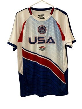 NWT 2026 Futbol USA Medium Soccer Jersey Red White Blue International